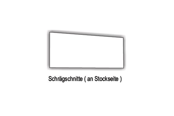 Schrägschnitt an Stockseite für Innenfensterbänke